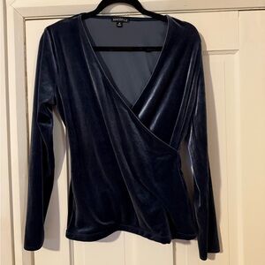 Blue Velvet Wrap Top from J. Crew